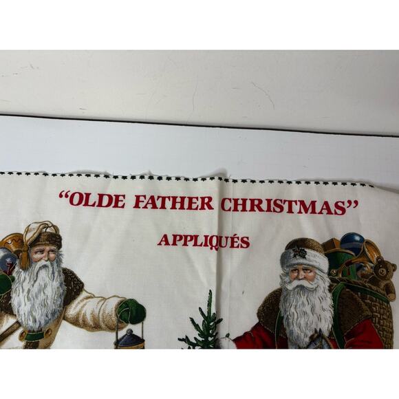 Vintage Olde Father Christmas Fabric Panel Appliques VIP Joan Messmore 4 Santas - Picture 5 of 7